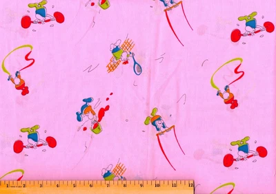 $9 • Buy Vintage Cartoon Guy (?) Cotton Fabric ~ 1 & 1/2 Yard X 42  Wide