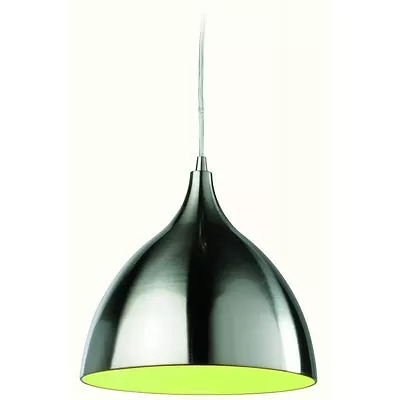 Firstlight Lighting Cafe 5743 Contemporary Brushed Steel / Green Ceiling Pendant • £63.95