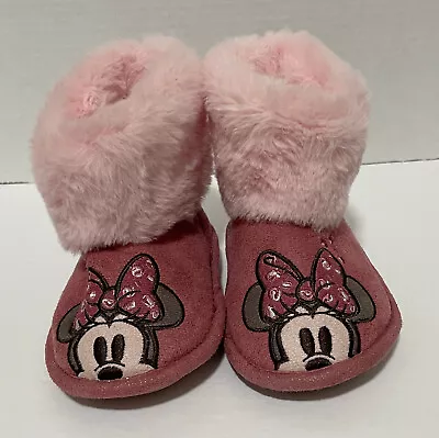 Disney Parks Kid Pink Minnie Mouse Boot Slipper Size 5/6 • $13