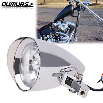 Motorcycle Visor Bullet Headlight Lamp For Harley Bobber Chopper Dyna Custom US • $70.45