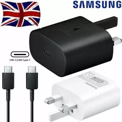 Genuine 25W Super Fast Charger For Samsung Galaxy Phones Adapter Plug & Cable UK • £2.99