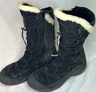 Merrell Encore Apex Opti-Warm Black Waterproof Zip Snow Boots Womens Size 9 • $35