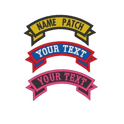Custom Embroidered Top Rocker Small Ribbon Title Biker Sew On Patch 4  X 1.80  • $6.50
