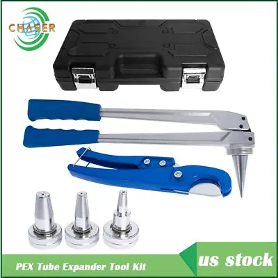 NEW PEX Tube Expander Tool Kit With 1/2  3/4  1  Expansion Heads Cutting Plier • $136.38