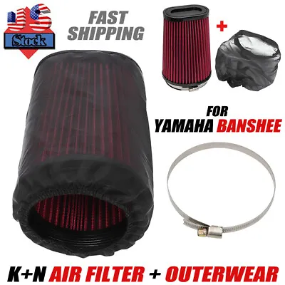 For Yamaha Banshee K+N Style Air Filter Outerwear Stock Airbox Pro Flow 1987-06 • $34.19
