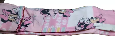 EVOKE HOME Fleece Blanket Throw 50”x 60  Pink Minnie Mouse Disney • $7.99