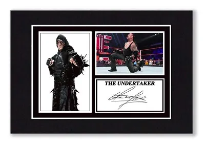 A4 Mount THE UNDERTAKER Signed Autograph PHOTO Ready To Frame WWE WRESTLING Gift • £9.99