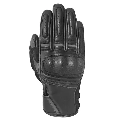 Oxford Ontario Black Leather Motorcycle Gloves Men's Sizes MD - XL • $34.99