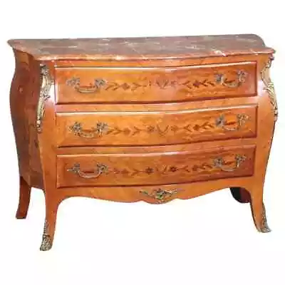 Fine Quality Three Drawer French Louis XV Marble Top Commode • $2495