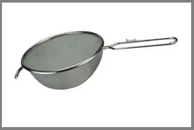 14cm METAL STRAINER SIEVE WITH HANDLE KITCHEN COLANDER COOK BAKE MESH WIRE 9731 • £6.95