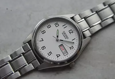 April 1995 Vintage Seiko Quartz SQ 7N43 9011 Bracelet Watch Rare • £75