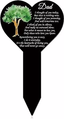 Metal Heart Cross Grave Marker Dad Memorial Grave Stake Dad • $22.55