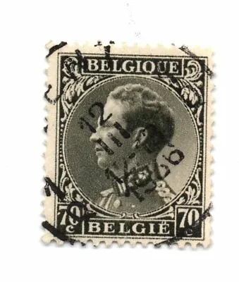 Belgium 1934-1935 King Leopold SC: 262 70c Dark Olive Used Stamp (a1) • $1.49