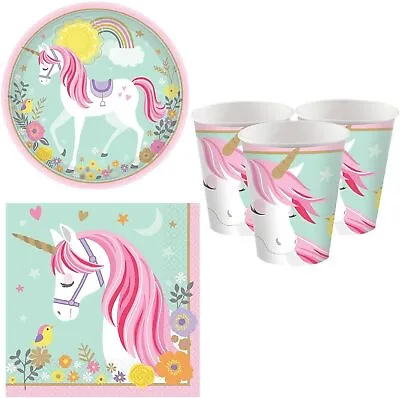 Unicorn Party Supplies Magical Unicorn Birthday Tableware For 16 Guests • £10.99