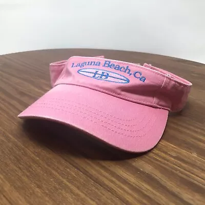 Laguna Beach California Pink Hat Cap Visor Strap Back Adjustable - Fading • $8.99