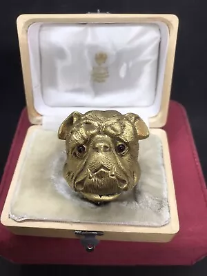 £1650 • Buy Magnificent Russian Solid Silver Diamond Bulldog Enamel Pill Box