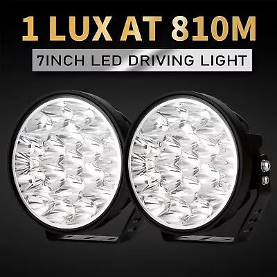 Round LED Driving Lights 7 Inch Pair Offroad Spotlights Work Fog Headlights SUV • $86.96