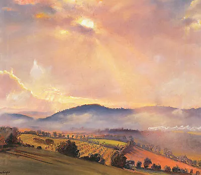 Autumn Sunset Herefordshire Laura Knight Print In 10 X 12 Inch Mount SUPERB • £21.95