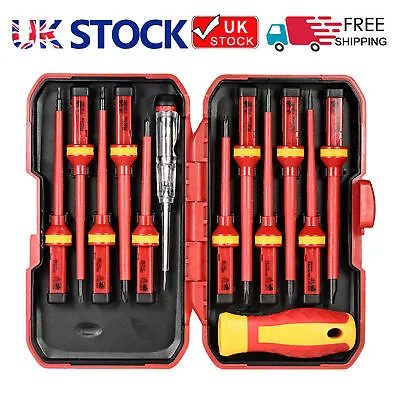 13pcs Insulated Electricians Screwdriver Set 1000V Electrical Repair Tools Kit • £19.94
