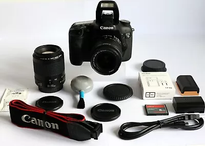 Canon EOS 7d 18.0mp DSLR Camera 2 Lens Bundle 18-55mm Kit & 80-200 Zoom Lens. • £92.10