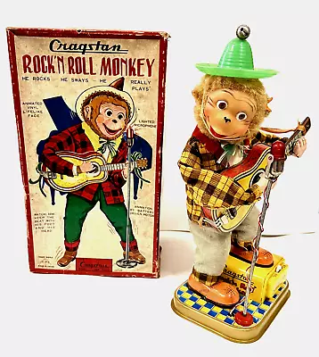 Vintage Alps Rock 'N Roll Monkey Battery Operated Original Box Japan Cragstan • $135