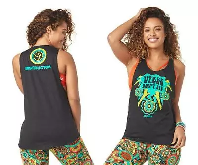 Zumba Vibes Don't Lie Instructor Tank - Bold Black Z1T01726 Sizes XSSML (C72) • £16.24