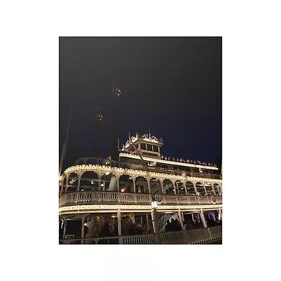 Mark Twain River Boat At Night: Disneyland Photography Satin Poster • $9.95