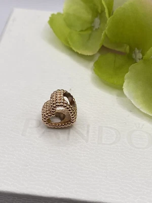 £25 • Buy Genuine Pandora Rose Beaded Open Heart Charm.