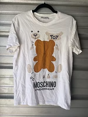 Authentic Moschino Milano Teddy Bear White T-Shirt Size Medium • $59.95