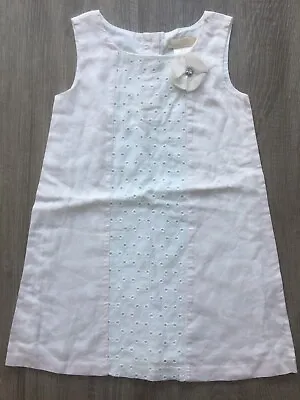 Maggie & Zoe Gorgeous Girls Pale Pink And White Summer Dress 4 Years Vgc • £9.99