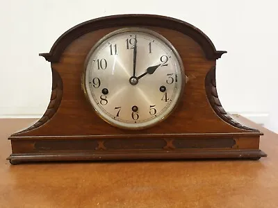 1930s Napoleon Style Hat Westminster Chime Mantel Clock Walnut Case B23 • £50