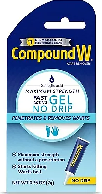 $10.99 • Buy Compound W Maximum Strength Fast Acting Gel Wart Remover | 0.25 Oz.