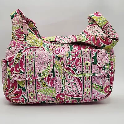 Vera Bradley Pin Wheel Pink Cargo Sling Handbag With Adjustable Strap - MONOGRAM • $16.99