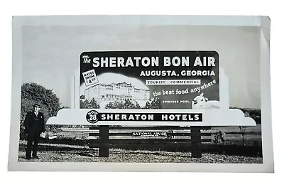 Sheraton Bon Air Hotel Photo Of Roadside Advertisement Sign Augusta Georgia C9 • $19.99