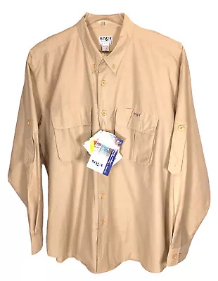 Aqua Design Fishing Shirt Men's XL Cotton Blend Vented Long Sleeve Button Down • $19.97