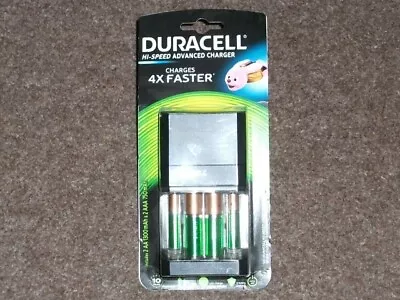 Duracell Battery Charger Advanced Hi-Speed 4 X Faster  CEF27 With 2 XAA & 2 XAAA • £16.99