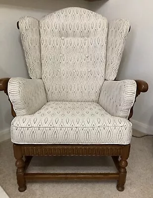 £390 • Buy Ercol Colonial Armchair. Vintage. Professionally Reupholstered In Ercol Fabric