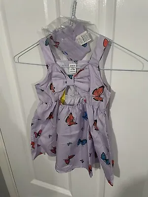 Shein Kids Baby Girl Lilac Dress With Butterflies 12-18 Months  • £2