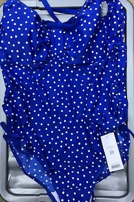£15.99 • Buy Ladies Royal Blue With White Spot Maternity Swim Costume Size 14 Or 20