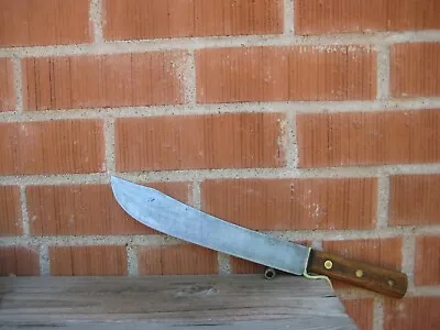 Vintage 10  Blade *** FOSTER BROS. *** XL Carbon Steel Butcher Knife USA • $87.46