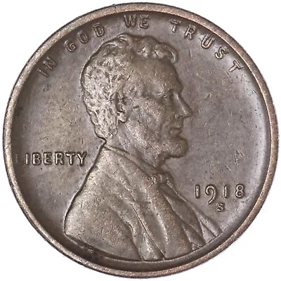 1918 S Lincoln Wheat Cent Extra Fine Penny XF See Pics T692 • $19.36