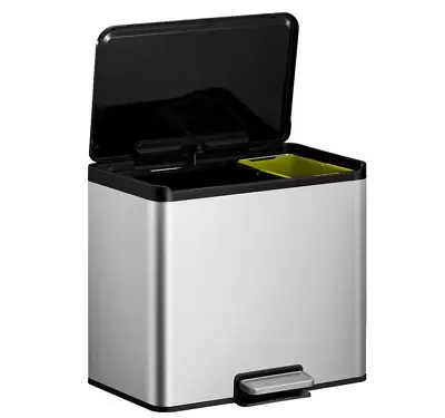 £41.57 • Buy EKO EcoCasa III Kitchen Rubbish Recycle Pedal Bin 20+9L Matt Stainless Steel
