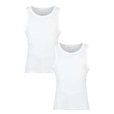 Pringle Mens 2 Pack Vests 100% Cotton Round Neck Fine Rib Knit Tank Top • £24.99