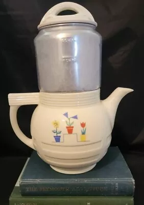 1930s Drip O Lator Coffee Pot Complete Floral Design Art Deco Small Appliances  • $45