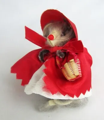 Vintage Original Fur Animals Germany Red Riding Hood Mouse With Basket - Mint • $33