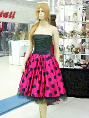 Pink Dress With Black Corset Rock & Roll Style Single Copy Handmade • $120.03