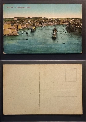 £5.95 • Buy Malta Postcard C1910 Mediterranean Isalnd The Main Dockyard Creek