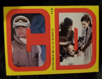 STAR WARS: EMPIRE STRIKES BACK Letter Sticker Card / 1980 Topps #8 -  C  &  D  • $2.50