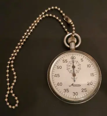 Vintage Minerva Patent Stopwatch Works! Stop Watch Swiss Made • $34.99