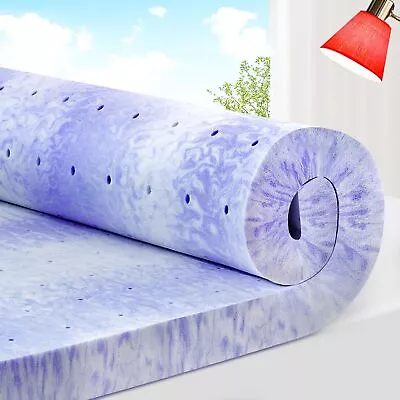 3 Inch Ventilated Design Memory Foam Queen Mattress TopperCooling Gel Infused • $241.98